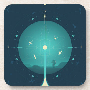 Posavasos Poster del reloj atómico del espacio profundo, ver