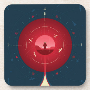 Posavasos Poster del reloj atómico del espacio profundo, ver
