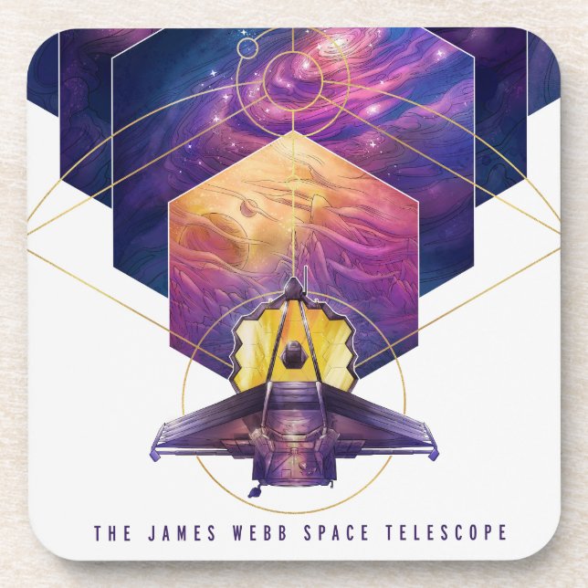 Posavasos Poster del Telescopio Espacial James Webb. (Frente)