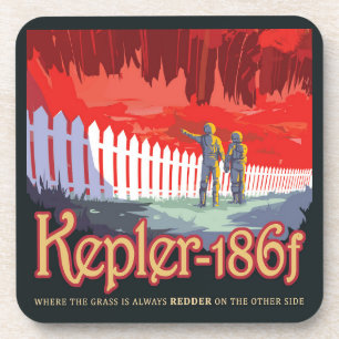 Posavasos Poster Retro Espacial De Kepler-186f.