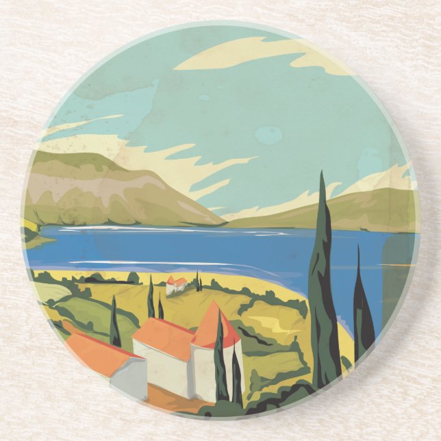 Posavasos Póster vintage de Italia (Frente)