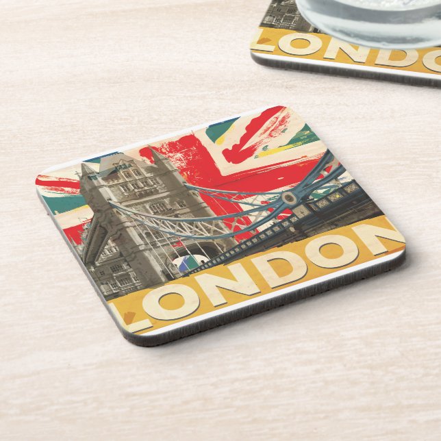 Posavasos Póster vintage de Londres (Lado Izquierdo)