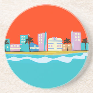Posavasos Póster vintage de Miami de los años 80