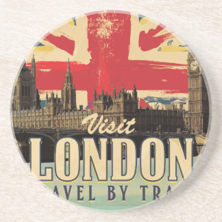 Posavasos Póster vintage de Visita Londres