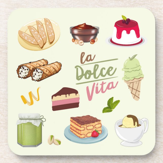 Posavasos Postres Dulces Italianos (Frente)