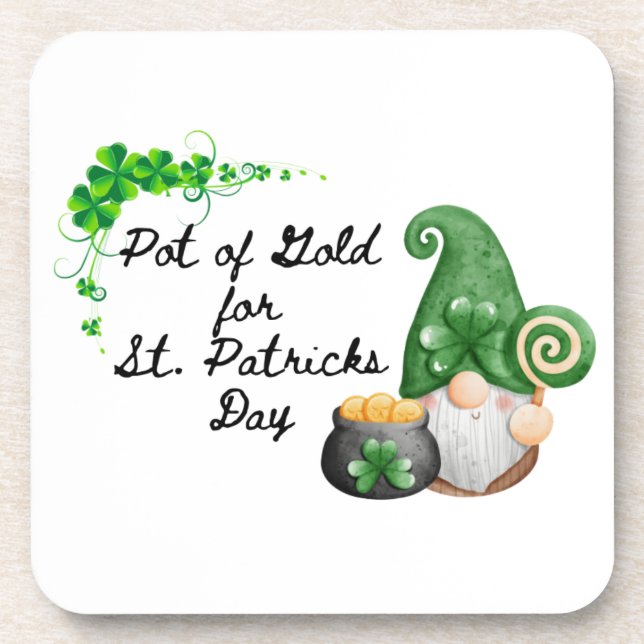 Posavasos Pot of Gold for St Patricks Day on a  (Frente)