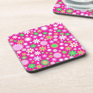 Posavasos Potencia de flor rosa
