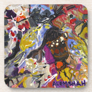 Posavasos Práctico de costa abstracto de Alemshah fijado -