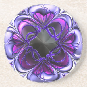Posavasos Práctico de costa abstracto púrpura y rosado