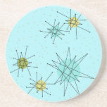 Posavasos Práctico de costa atómico azul de la piedra<br><div class="desc">El modelo atómico icónico azul del práctico de costa de la piedra arenisca de Starbursts del huevo de este petirrojo ofrece starbursts atómicos icónicos. ¡Eso correcto! La escuela vieja, fondo coloreado azul del huevo del petirrojo con los puntos del oro es el contexto perfecto para la turquesa vibrante, el apio...</div>