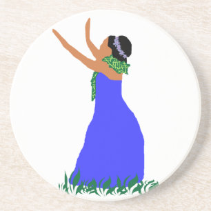 Posavasos Práctico de costa azul del bailarín de Hawaii Hu