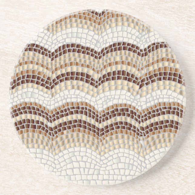 Posavasos Práctico de costa beige de la bebida de la piedra (Frente)