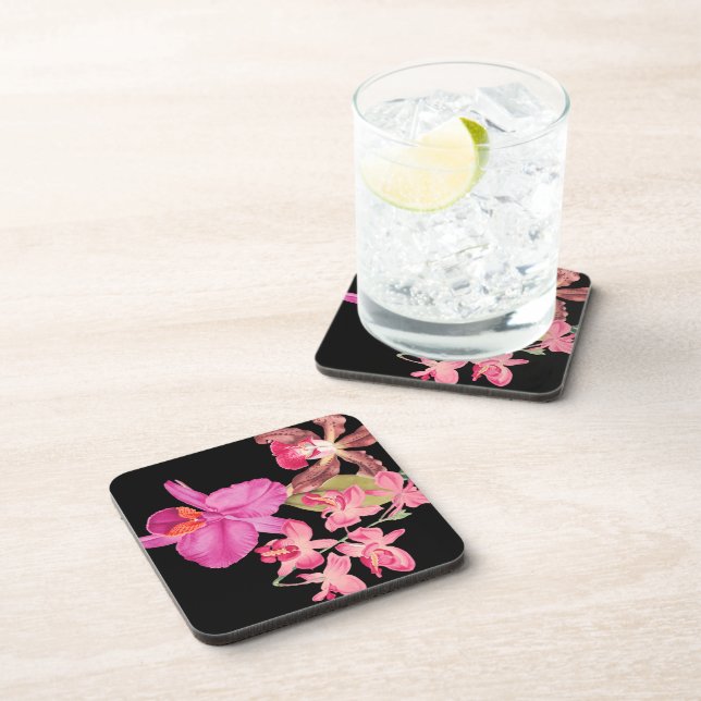 Posavasos Práctico de costa botánico de las flores florales (Lado Derecho)