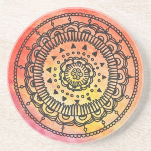 Posavasos Práctico de costa caliente de la mandala de Sun