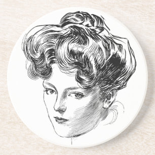 Posavasos Práctico de costa Charles Dana Gibson del chica d