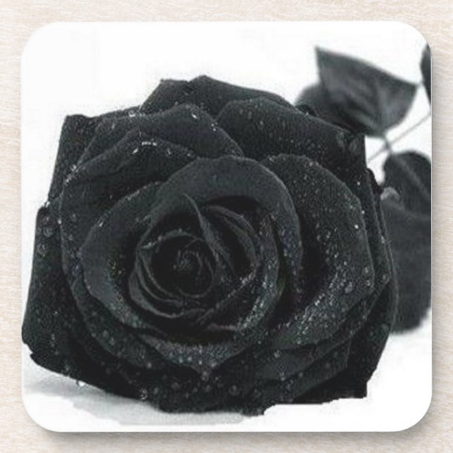 Posavasos Práctico de costa color de rosa negro (Frente)