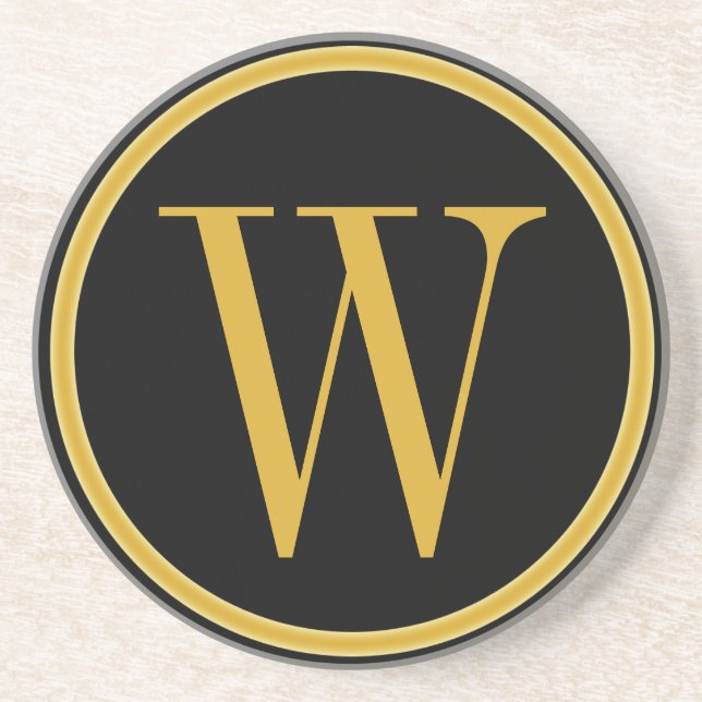 Posavasos Práctico de costa con monograma clásico (Frente)