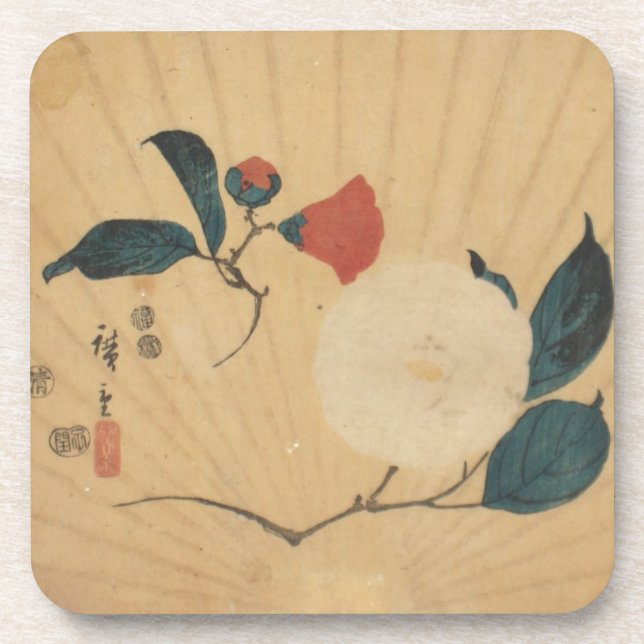Posavasos práctico de costa de Hiroshige del ichiryusai (Frente)