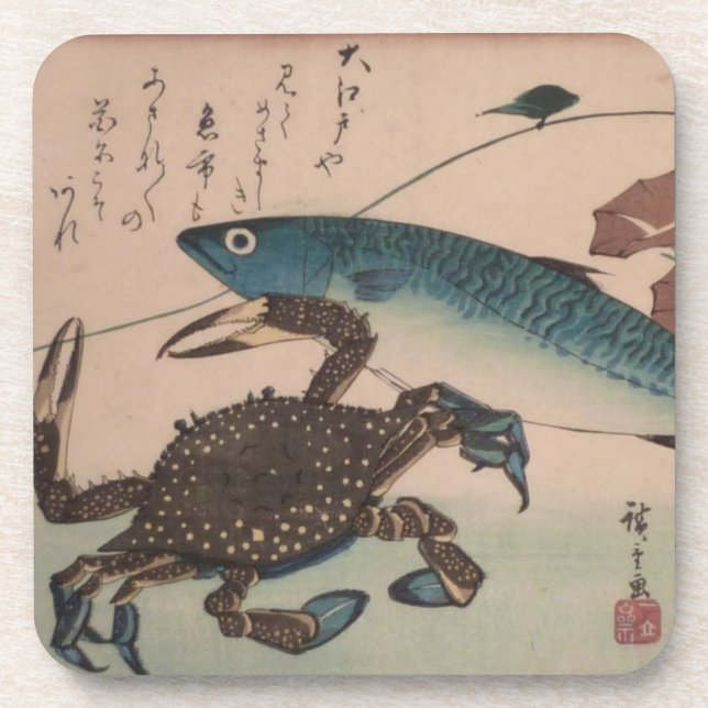 Posavasos Práctico de costa de Ichiryusai Hiroshige (Frente)