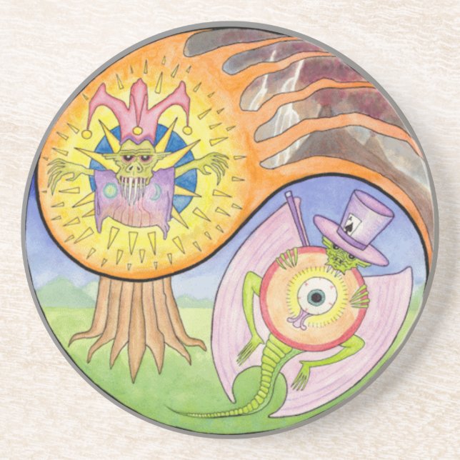 Posavasos Práctico de costa de la bebida de la mandala de la (Frente)