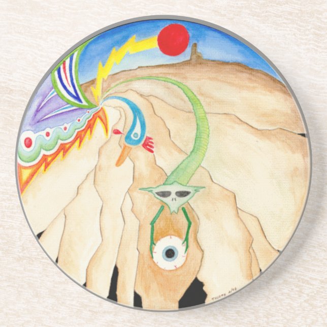 Posavasos Práctico de costa de la bebida de la mandala del (Frente)