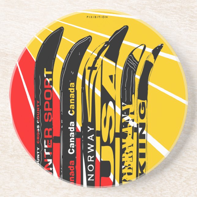 Posavasos Práctico de costa de la cuchilla del esquí (Frente)