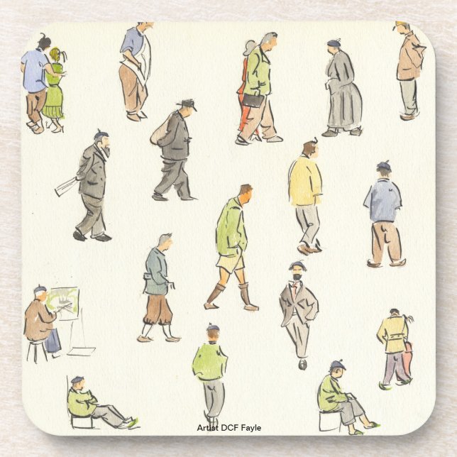 Posavasos Práctico de costa de la gente de París del vintage (Frente)