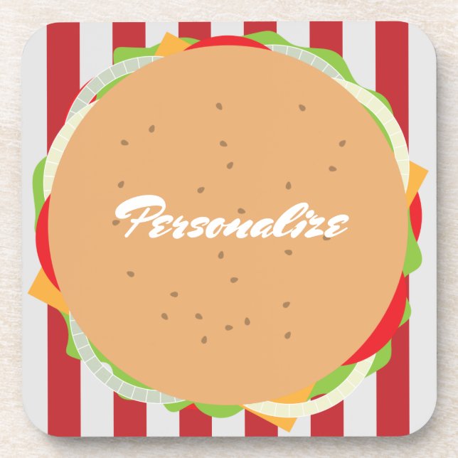Posavasos Práctico de costa de la hamburguesa de la (Frente)