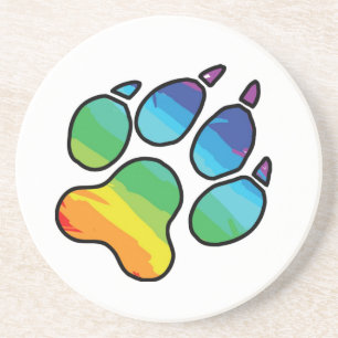 Posavasos Práctico de costa de la pata del arco iris