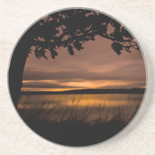 Posavasos Práctico de costa de la puesta del sol