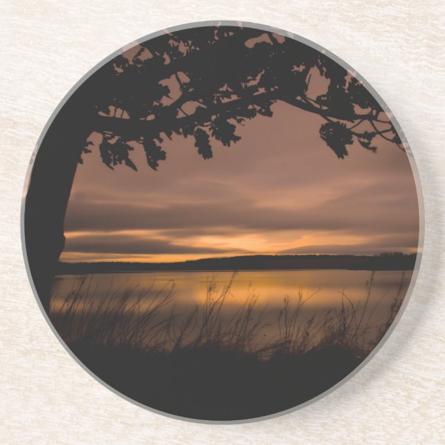 Posavasos Práctico de costa de la puesta del sol (Frente)