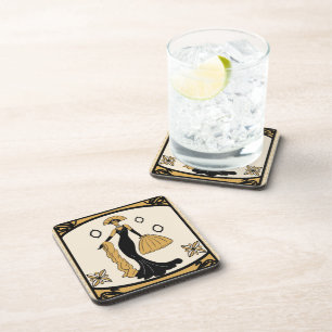 Posavasos Práctico de costa de las bebidas del art déco
