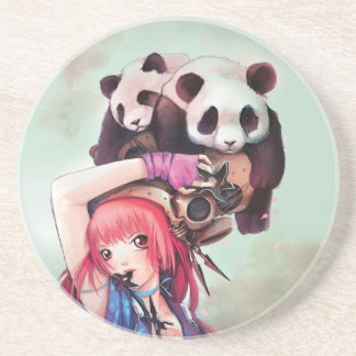 Posavasos Práctico de costa de las pandas de Ninja del