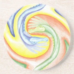 Posavasos Práctico de costa de los dragones de Yin-Yang