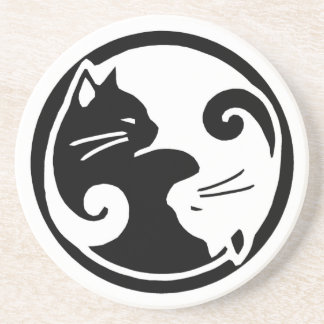 Posavasos Práctico de costa de los gatos de Yin Yang