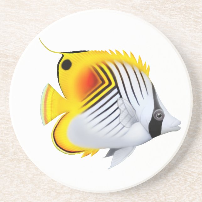 Posavasos Práctico de costa de los pescados de la mariposa (Frente)