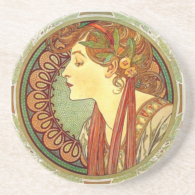 Posavasos Práctico de costa de Nouveau del arte de Alfonso (Frente)