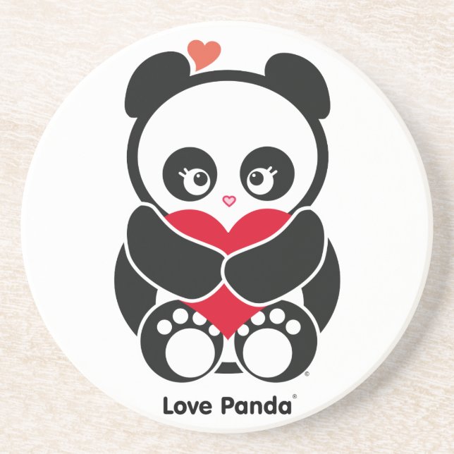 Posavasos Práctico de costa de Panda® del amor (Frente)