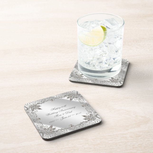 Posavasos Práctico de costa del aniversario de boda del (Lado Derecho)