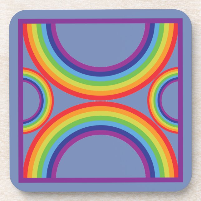 Posavasos Práctico de costa del arco iris (Frente)