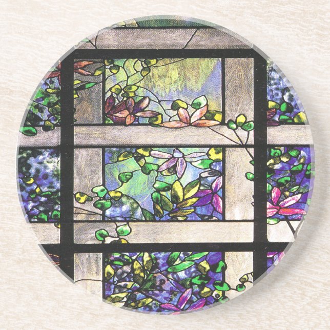 Posavasos Práctico de costa del arte del vitral de Nouveau (Frente)