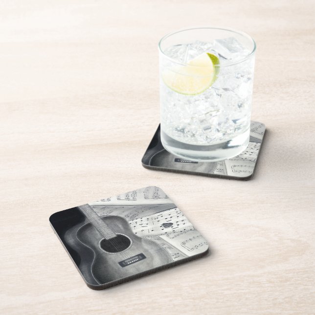 Posavasos Práctico de costa del corcho de la guitarra y de (Lado Derecho)