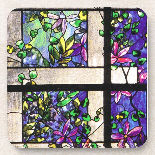 Posavasos Práctico de costa del corcho del vitral de Tiffany (Frente)