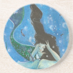Posavasos Práctico de costa del cuento de la sirena