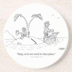 Posavasos Práctico de costa del dibujo animado de la isla