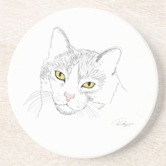 Posavasos Práctico de costa del dibujo del gato