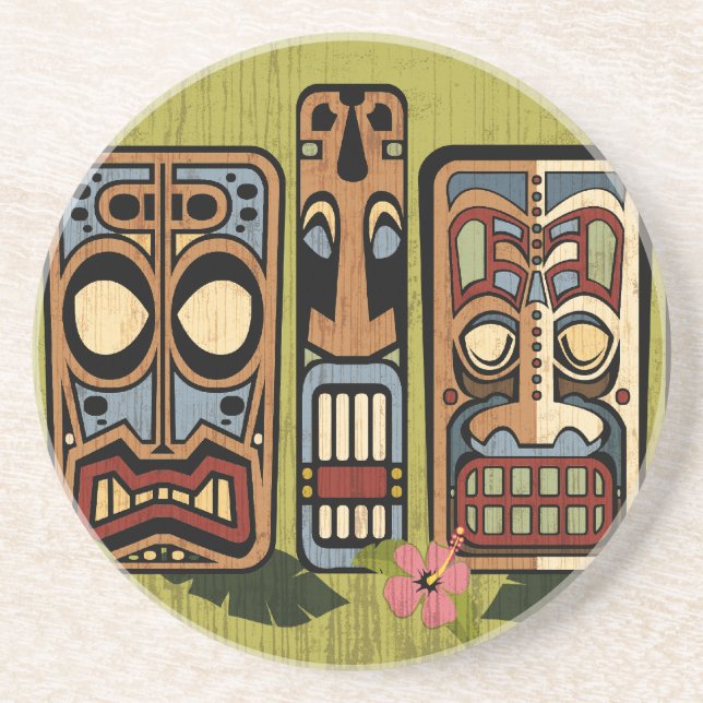 Posavasos Práctico de costa del fiesta de Tiki (Frente)