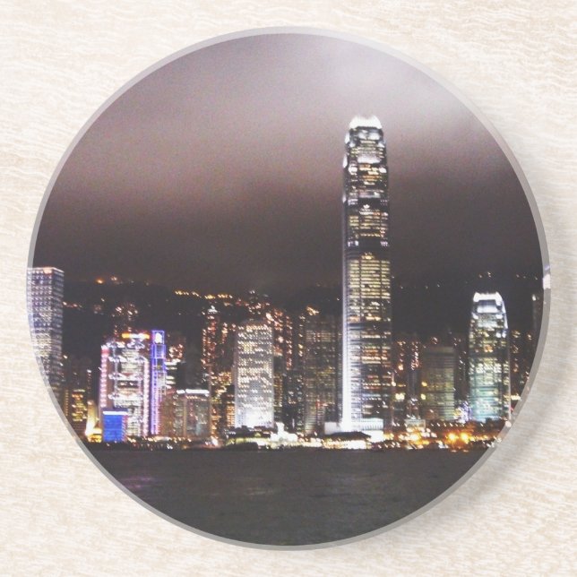 Posavasos Práctico de costa del horizonte de la ciudad (Frente)