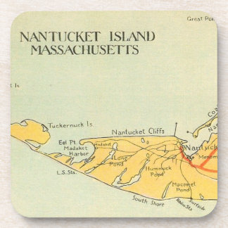 Posavasos Práctico de costa del mapa de Nantucket del