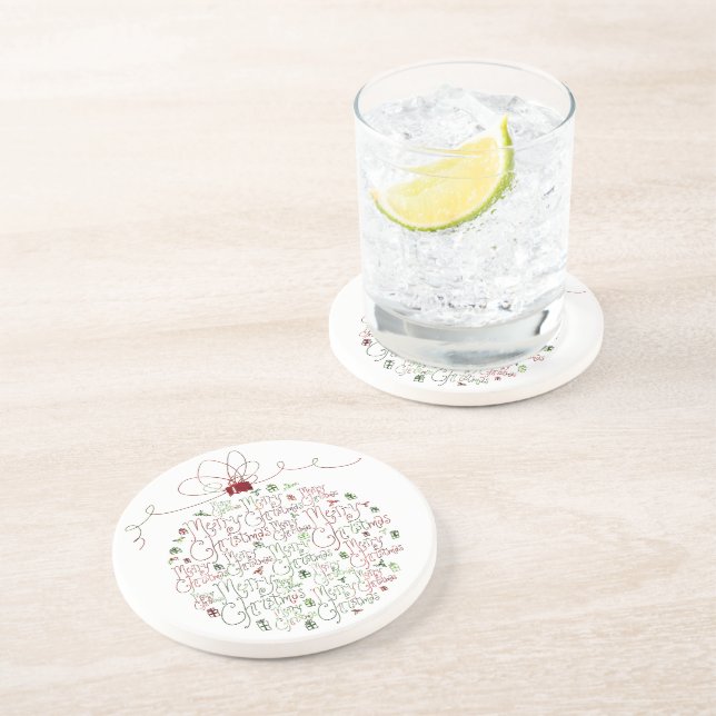 Posavasos Práctico de costa del ornamento del navidad (Lado)